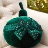 Decorator's Warehouse 10" Green Velvet with Sequin Bow Ornament > Christmas Decor|Christmas Accents