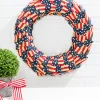 Decorator's Warehouse 20"H Americana Fabric Wreath > All Wreaths|Patriotic Decor