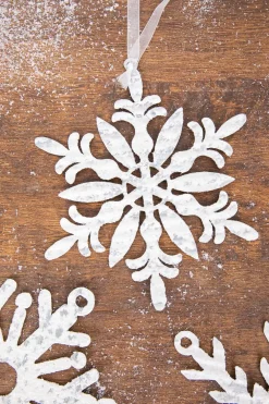 Decorator's Warehouse 7.75” Holiday Metal Snowflake Ornament > Winter Woodland|Christmas Decor