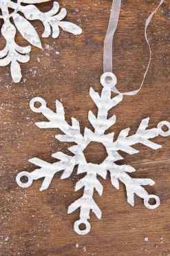 Decorator's Warehouse 7.75” Holiday Metal Snowflake Ornament > Winter Woodland|Christmas Decor