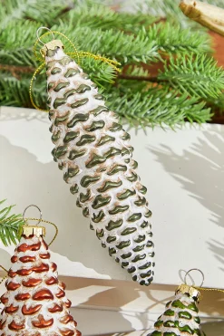 Decorator's Warehouse 6” Holiday cone Glass Ornament > Christmas Decor|Christmas Ornaments