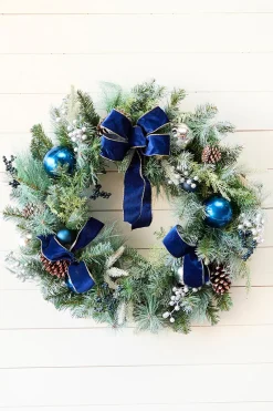 Decorator's Warehouse 30" Holiday Pine & Pinecone Wreath with Bow Accent > Christmas Decor|All Wreaths