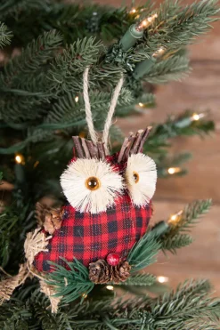 Decorator's Warehouse 4” Holiday Plaid Owl Ornaments - Set of 3 > Sale|Christmas Sale