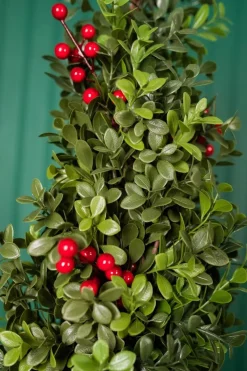 Decorator's Warehouse 20” Holiday Potted Boxwood Tree W/ Berry > Tabletop & Accent Trees|Christmas Accents