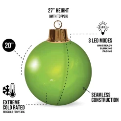 Decorator's Warehouse HoliGlow Inflatable LED Ornament - 20" Green > Christmas Decor|Christmas Ornaments