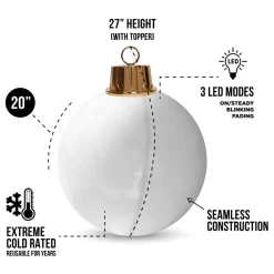 Decorator's Warehouse HoliGlow Inflatable LED Ornament - 20" White > Christmas Decor|Outdoor Lighting