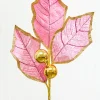 Decorator's Warehouse 30" Holly Leaves Spray - Pink & Gold > Christmas Sprays|Christmas Decor