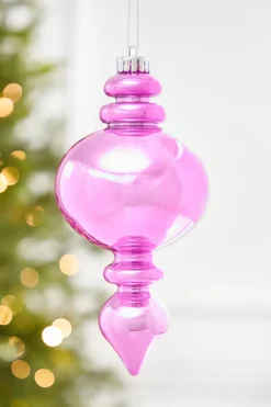Decorator's Warehouse 9" Hot Pink Pearlescent Finial Ornament > Christmas Decor|Merry & Bright