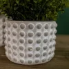 Decorator's Warehouse 4"H x 5”D Stone Geo Dotted Hobnail Pot > Christmas Decor|Fun Gifts