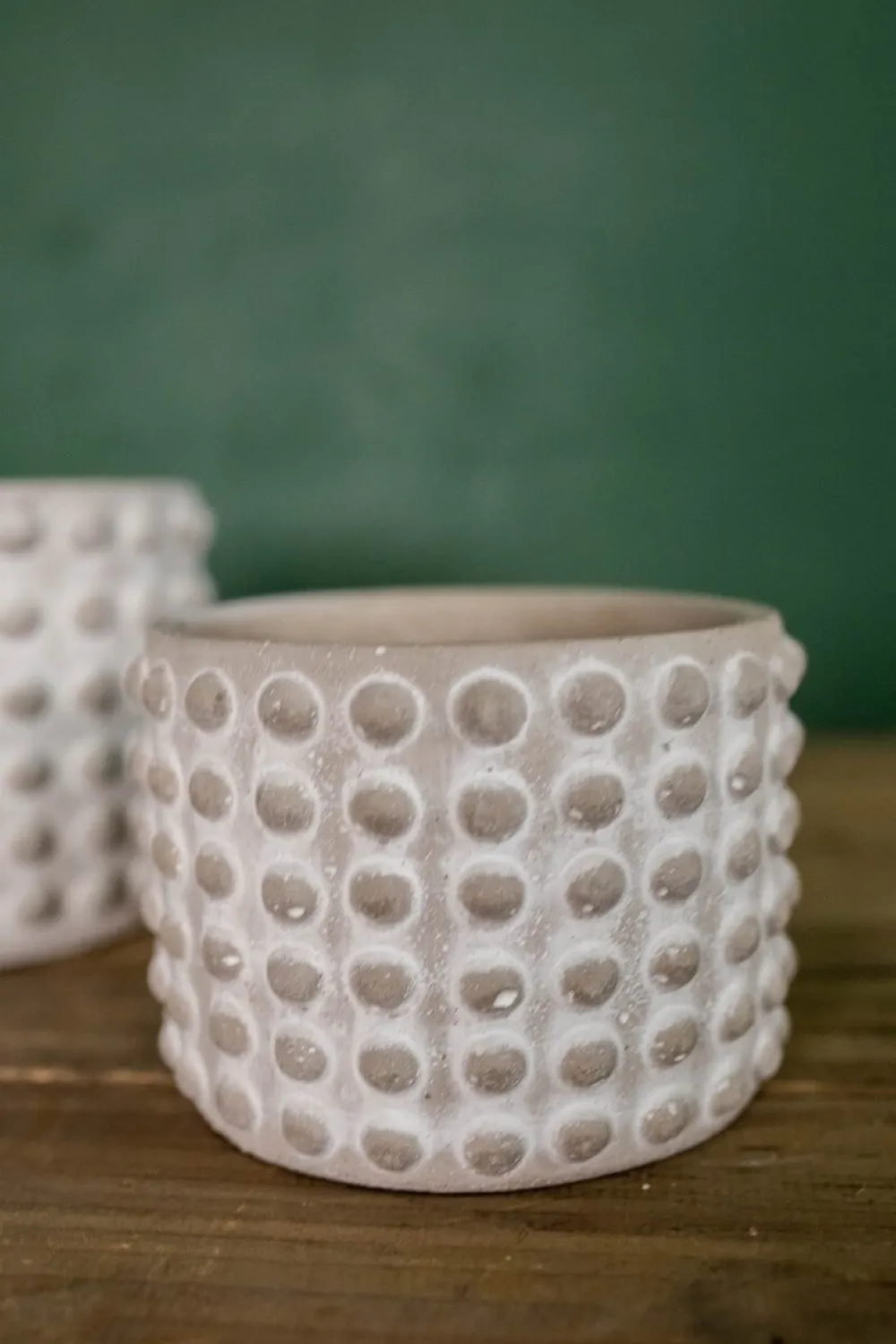 Decorator's Warehouse 4"H x 5”D Stone Geo Dotted Hobnail Pot > Christmas Decor|Fun Gifts