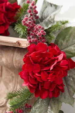 Decorator's Warehouse 60" Hydrangea Berry Pine Garland > Christmas Decor|2026 New Additions