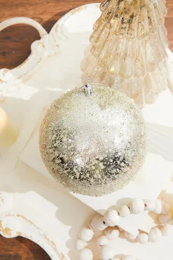 Decorator's Warehouse 6” Iced Metallic Ball Ornament > Christmas Decor|Natural Elegance