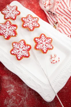 Decorator's Warehouse 26” Iced Red and White Snowflake Spray > Christmas Sprays|Christmas Decor