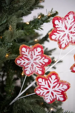 Decorator's Warehouse 26” Iced Red and White Snowflake Spray > Christmas Sprays|Christmas Decor