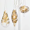 Decorator's Warehouse 8" - 9" Icicle Glass Ornament with Gold Leaf Detail > Christmas Decor|Natural Elegance