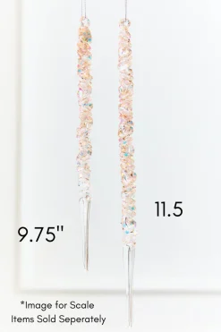 Decorator's Warehouse 9.75" Iridescent Glass Icicle Ornament > White Christmas|Christmas Decor