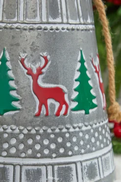 Decorator's Warehouse 10” Iron Pressed Bell with Deer & Tree Detail > Christmas Decor|Believe