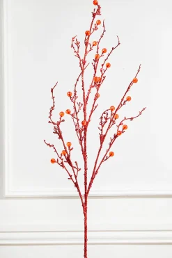 Decorator's Warehouse 42” Jeweled Bead Branch Spray - Red > Nutcracker|Christmas Sprays