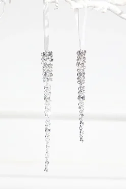 Decorator's Warehouse Jewel Icicle Ornaments - Set of 2 > White Christmas|Red & Silver