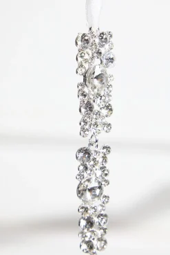 Decorator's Warehouse Jewel Icicle Ornaments - Set of 2 > White Christmas|Red & Silver