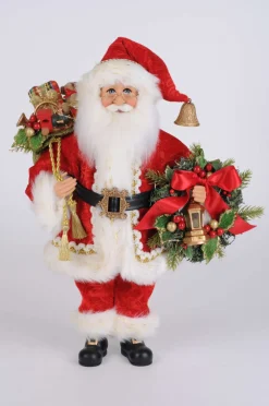 Decorator's Warehouse 17" Karen Didion Lighted Berry Wreath Santa > Santas & Angels|Karen Didion