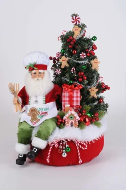 Decorator's Warehouse Karen Didion Lighted Gingerbread Santa Bag > Santas & Angels|Karen Didion