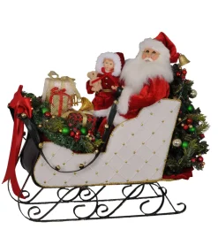 Decorator's Warehouse Karen Didion Lighted White Sled Santa > Santas & Angels|Karen Didion