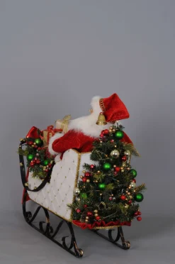 Decorator's Warehouse Karen Didion Lighted White Sled Santa > Santas & Angels|Karen Didion