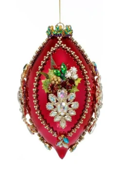 Decorator's Warehouse 8" King's Jewel Finial Ornament, Raspberry Shiny - Mark Roberts > Mark Roberts