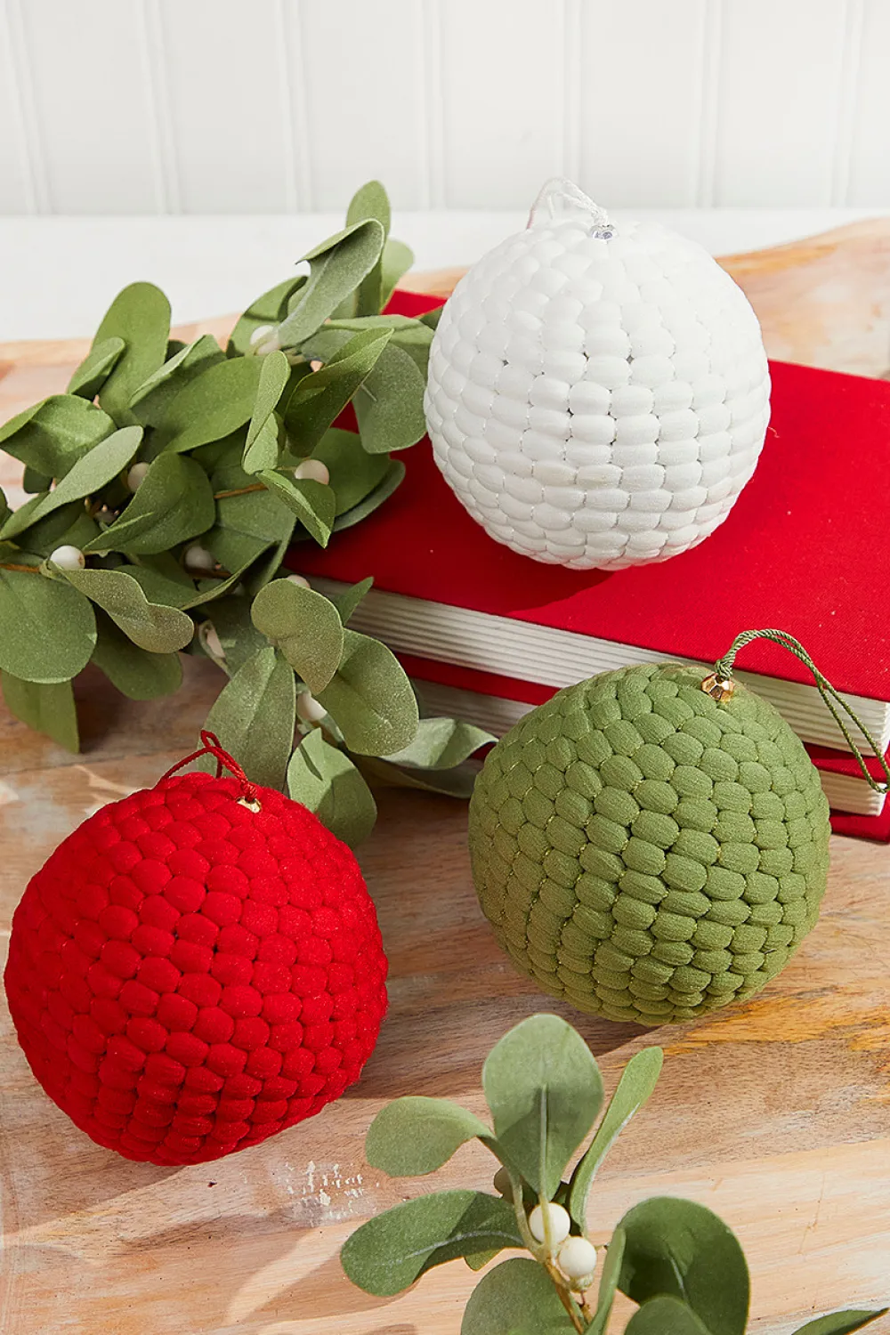 Decorator's Warehouse 4" Knit Pom Pom Ball Ornament > Christmas Ornaments|Believe
