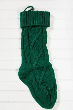 Decorator's Warehouse Knitted Christmas Stockings - Green > Christmas Decor|Christmas Textiles
