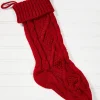 Decorator's Warehouse Knitted Christmas Stockings - Red > Christmas Decor|Christmas Textiles