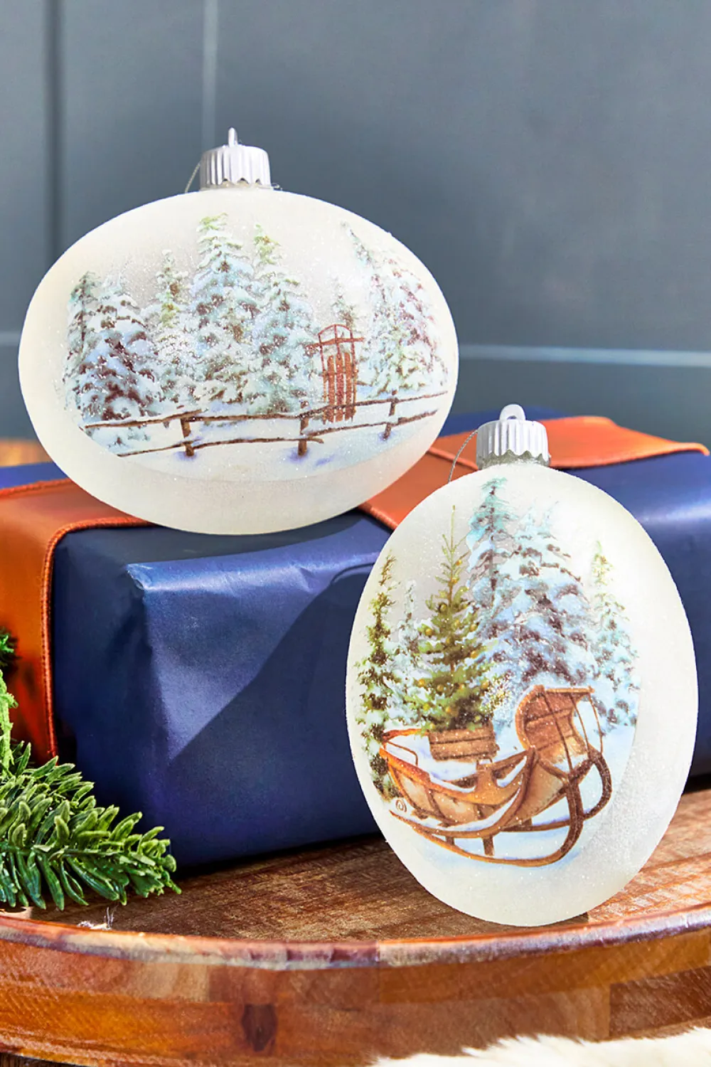 Decorator's Warehouse 6” LED Country Sled/Sleigh Frosted Ornament > Christmas Decor|Christmas Ornaments