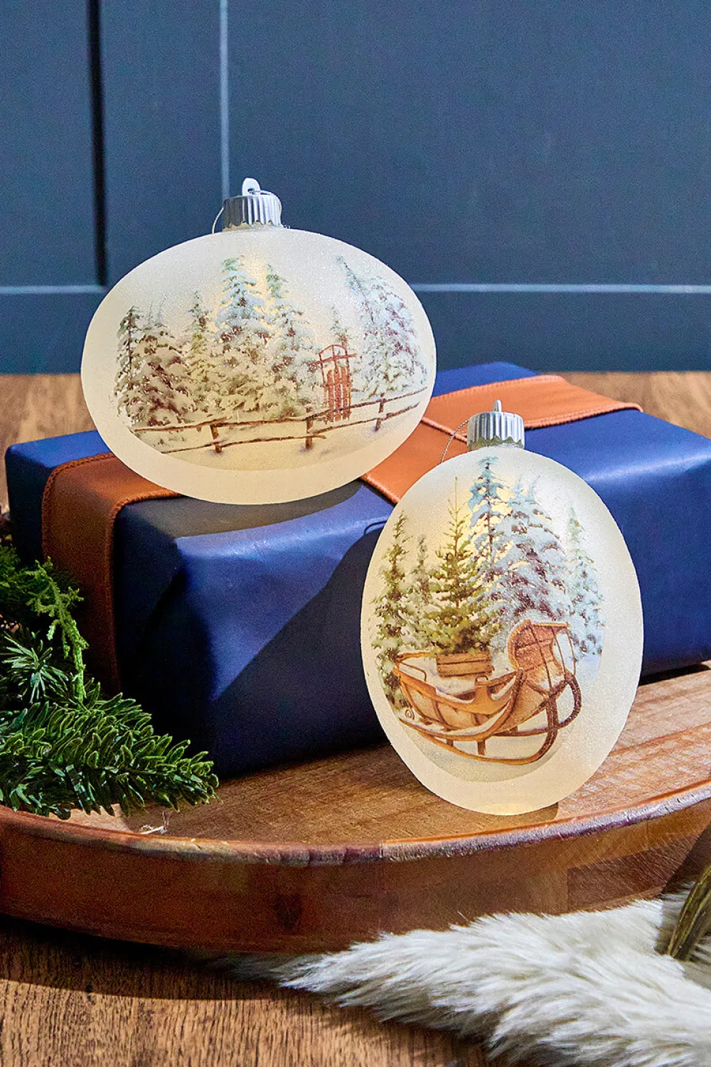 Decorator's Warehouse 6” LED Country Sled/Sleigh Frosted Ornament > Christmas Decor|Christmas Ornaments