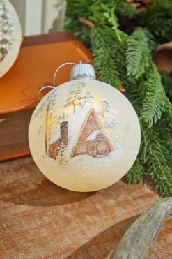 Decorator's Warehouse 4” LED Glass Cabin Ornament > Christmas Sale|Christmas Decor