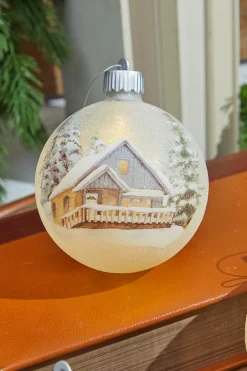 Decorator's Warehouse 4” LED Glass Cabin Ornament > Christmas Sale|Christmas Decor