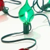 Decorator's Warehouse 128" LED Retro Kismet Light Strand X8 - Red & Green > Vintage Christmas Lights|Retro Brites