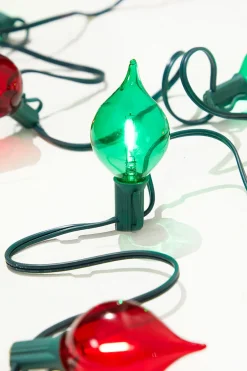 Decorator's Warehouse 128" LED Retro Kismet Light Strand X8 - Red & Green > Vintage Christmas Lights|Retro Brites