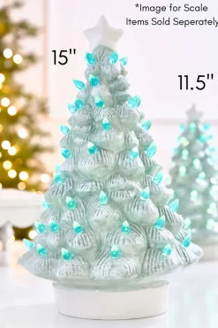 Decorator's Warehouse 15" Light Blue Ceramic LED Tree > Tabletop & Accent Trees|Retro Brites