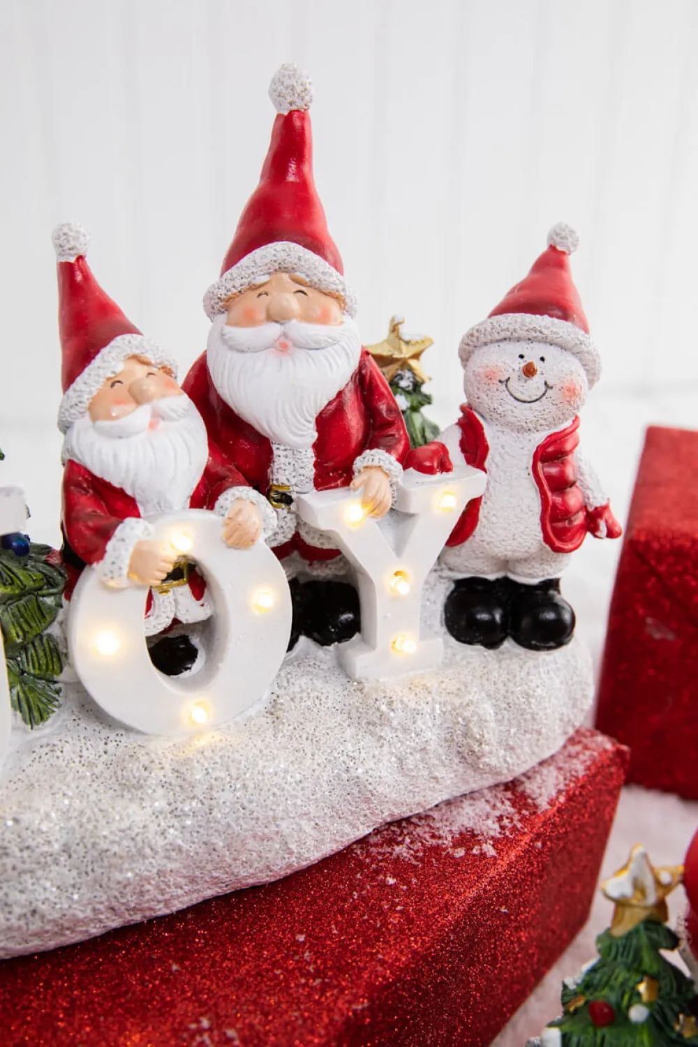 Decorator's Warehouse Lighted Holiday Resin Figure - Snowman on Right > Christmas Accents|Christmas Decor