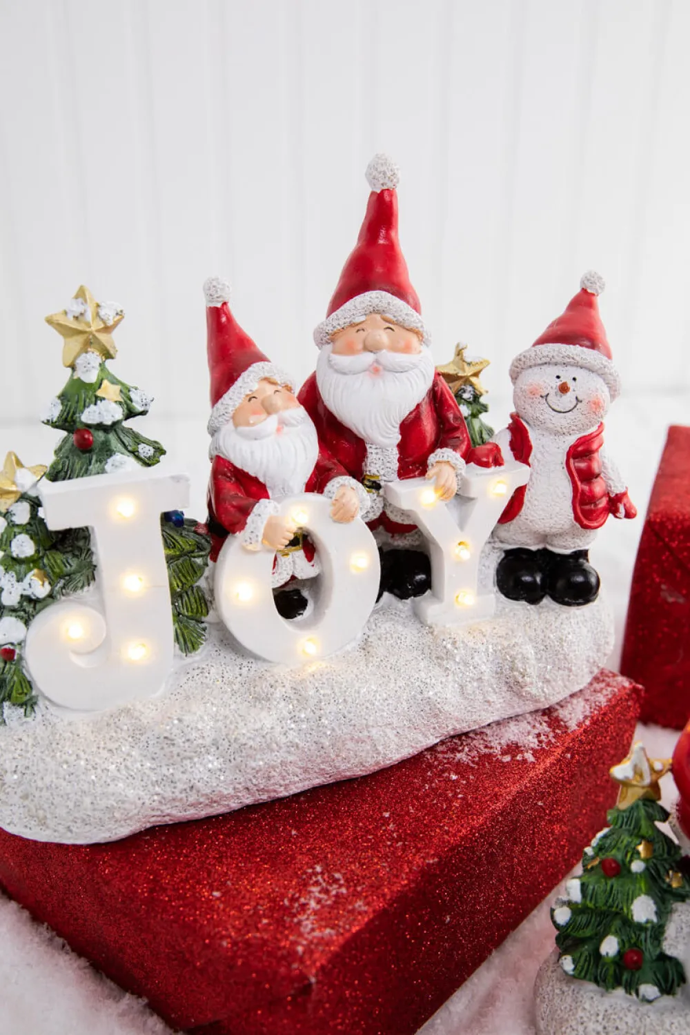 Decorator's Warehouse Lighted Holiday Resin Figure - Snowman on Right > Christmas Accents|Christmas Decor