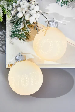Decorator's Warehouse 3" Lighted Text Ceramic Ornament > Christmas Decor|Nativity Ornaments