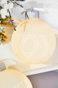 Decorator's Warehouse 3" Lighted Text Ceramic Ornament > Christmas Decor|Nativity Ornaments