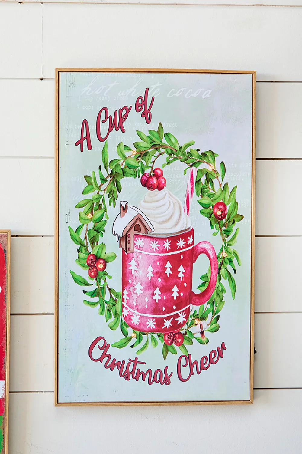 Decorator's Warehouse 19.6" Lighted Wood Holiday Design Wall Sign > Retro Brites|Farmhouse