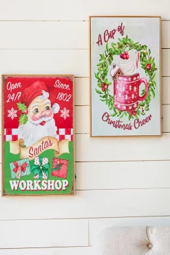 Decorator's Warehouse 19.6" Lighted Wood Holiday Design Wall Sign > Retro Brites|Farmhouse