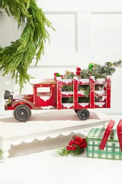 Decorator's Warehouse 21" Lighted Wood Holiday Truck With Tree > Best Sellers|Farmhouse