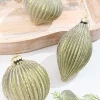 Decorator's Warehouse 4.25" - 6" Light Green Ribbed Glass Ornaments > Christmas Decor|2026 New Additions
