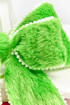 Decorator's Warehouse 12" Lime Green Furry Storyville Bow > Christmas Decor|Storyville