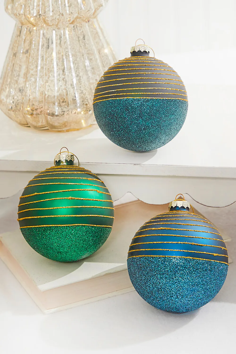 Decorator's Warehouse 4” Line Ball Ornament > Christmas Sale|Christmas Decor