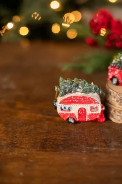 Decorator's Warehouse 3.7” L Resin Holiday Vehicle with Tree Ornament > Christmas Ornaments|Farmhouse